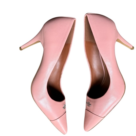 Coach Women's Blush Leather Heels - Picture 6 of 16